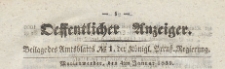 Oeffentlicher Anzeiger : Beilage des Amtsblatt der Königlichen Preussischen Regierung, 1839.01.04 nr 1