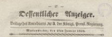 Oeffentlicher Anzeiger : Beilage des Amtsblatt der Königlichen Preussischen Regierung, 1839.01.18 nr 3