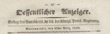 Oeffentlicher Anzeiger : Beilage des Amtsblatt der Königlichen Preussischen Regierung, 1839.03.22 nr 12