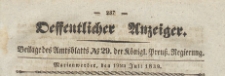 Oeffentlicher Anzeiger : Beilage des Amtsblatt der Königlichen Preussischen Regierung, 1839.07.19 nr 29