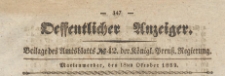 Oeffentlicher Anzeiger : Beilage des Amtsblatt der Königlichen Preussischen Regierung, 1839.10.18 nr 42