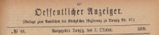 Oeffentlicher Anzeiger : Beilage zum Amts-blatt der Königlichen Regierung zu Danzig, 1899.10.07 nr 40