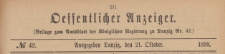 Oeffentlicher Anzeiger : Beilage zum Amts-blatt der Königlichen Regierung zu Danzig, 1899.10.21 nr 42