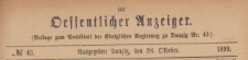Oeffentlicher Anzeiger : Beilage zum Amts-blatt der Königlichen Regierung zu Danzig, 1899.10.28 nr 43