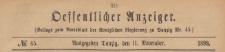 Oeffentlicher Anzeiger : Beilage zum Amts-blatt der Königlichen Regierung zu Danzig, 1899.11.11 nr 45