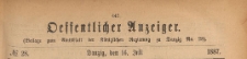 Oeffentlicher Anzeiger : Beilage zum Amts-blatt der Königlichen Regierung zu Danzig, 1887.07.16 nr 28