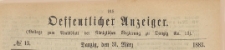 Oeffentlicher Anzeiger : Beilage zum Amts-blatt der K&ouml;niglichen Regierung zu Danzig, 1883.03.30 nr 13