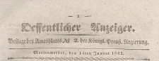 Oeffentlicher Anzeiger : Beilage des Amtsblatt der Königlichen Preussischen Regierung, 1842,01.14 nr 2