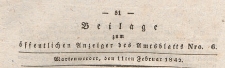 Beilage zum öffentlichen Anzeiger : Beilage des Amtsblatts, 1842.02.11 nr 6