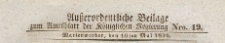 Ausserordentliche Beilage zum Amtsblatt der Königlichen Regierung, 1839.05.10 nr 19
