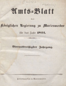 Amts-Blatt der Königlichen Regierung zu Marienwerder für das Jahr, 1844.01.03 nr 1