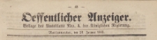 Oeffentlicher Anzeiger : Beilage des Amtsblatt der K&ouml;niglichen Regierung, 1863.01.28 nr 4