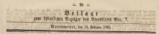 Beilage zum öffentlichen Anzeiger des Amtsblatt, 1863.02.18 nr 7