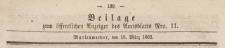 Beilage zum öffentlichen Anzeiger des Amtsblatt, 1863.03.18 nr 11