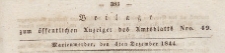 Beilage zum &ouml;ffentlichen Anzeiger des Amtsblatts, 1844.12.04 nr 49