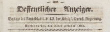 Oeffentlicher Anzeiger : Beilage des Amtsblatt der Königlichen Preussischen Regierung, 1844.10.23 nr 43