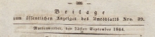 Beilage zum &ouml;ffentlichen Anzeiger des Amtsblatts, 1844.09.25 nr 39