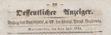 Oeffentlicher Anzeiger : Beilage des Amtsblatt der Königlichen Preussischen Regierung, 1844.07.03 nr 27