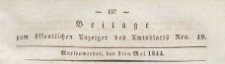 Beilage zum öffentlichen Anzeiger des Amtsblatts, 1844.05.08 nr 19