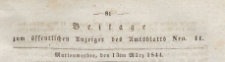 Beilage zum &ouml;ffentlichen Anzeiger des Amtsblatts, 1844.03.13 nr 11