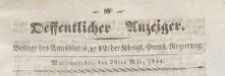 Oeffentlicher Anzeiger : Beilage des Amtsblatt der K&ouml;niglichen Preussischen Regierung, 1844.03.20 nr 12