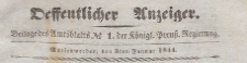 Oeffentlicher Anzeiger : Beilage des Amtsblatt der Königlichen Preussischen Regierung, 1844.01.01 nr 1