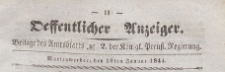 Oeffentlicher Anzeiger : Beilage des Amtsblatt der K&ouml;niglichen Preussischen Regierung, 1844.01.10 nr 2