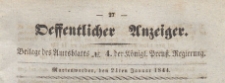 Oeffentlicher Anzeiger : Beilage des Amtsblatt der K&ouml;niglichen Preussischen Regierung, 1844.01.24 nr 4
