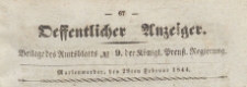 Oeffentlicher Anzeiger : Beilage des Amtsblatt der Königlichen Preussischen Regierung, 1844.02.28 nr 9