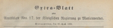 Extra=Blatt zum Amtssblatt der Königlichen Regierung zu Marienwerder für das Jahr, 1876.04.27 nr 17