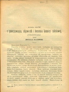 Kilka słów o powstawaniu, objawach i leczeniu kamicy żółciowej (cholelithiasis)