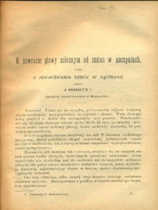 O zawrocie głowy zależnym od zmian w naczyniach oraz o stwardnieniu tętnic w ogólności