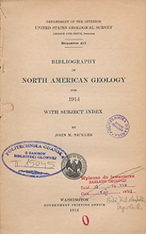 Bulletin 617. Bibliography of north american geology form 1914 with subject index