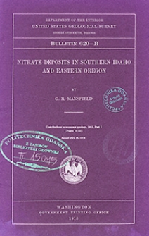 Bulletin 620-B. Nitrate deposits in southern Idaho and eastern Oregon