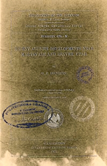 Bulletin 620-K. Recent alunite developments near Marysvale and Beaver, Utah