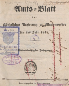 Amts-Blatt der Königlichen Regierung zu Marienwerder für das Jahr, 1848.01.12 nr 2