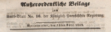 Ausserordentliche Beilage zum Amtsblatt der Königlich Preussischenen Regierung, 1848.04.19 nr 16