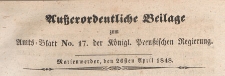 Ausserordentliche Beilage zum Amtsblatt der Königlich Preussischenen Regierung, 1848.04.26 nr 17