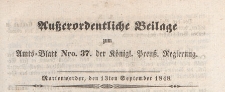 Ausserordentliche Beilage zum Amtsblatt der Königlich Preussischenen Regierung, 1848.09.13 nr 37