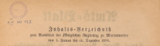 Amts-Blatt der Königlichen Regierung zu Marienwerder für das Jahr, 1890, Inhalts