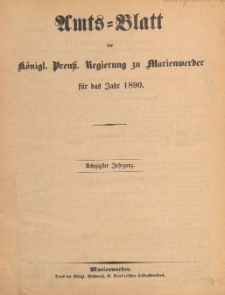 Amts-Blatt der Königlichen Regierung zu Marienwerder für das Jahr, 1890.01.01 nr 1