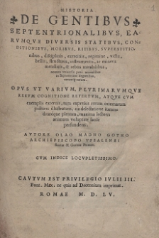 Historia De Gentibvs Septentrionalibvs [...]