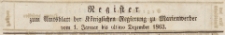 Amts-Blatt der Königlichen Regierung zu Marienwerder für das Jahr, 1863, Register
