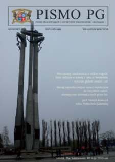 Pismo PG : pismo pracowników i studentów Politechniki Gdańskiej, 2010, R. 18, nr 4 (Kwiecień)