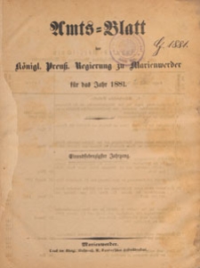 Amts-Blatt der Königlichen Regierung zu Marienwerder für das Jahr, 1881.01.05 nr 1