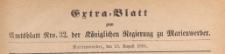 Extra=Blatt zum Amtslatt der Königlich Regierung zu Marienwerder für das Jahr, 1881.08.13