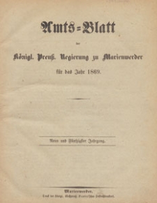 Amts-Blatt der Königlichen Regierung zu Marienwerder für das Jahr, 1869.01.06 nr 1