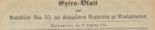 Extra=Blatt zum Amtsblatt der K&ouml;niglichen Regierung zu Marienwerder f&uuml;r das Jahr, 1869.12.29 nr 52