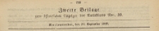 Zweite Beilage zum &ouml;ffentlichen Anzeiger des Amtsblatt, 1869.09.29 nr 39