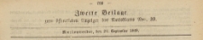 Zweite Beilage zum öffentlichen Anzeiger des Amtsblatt, 1869.09.29 nr 39